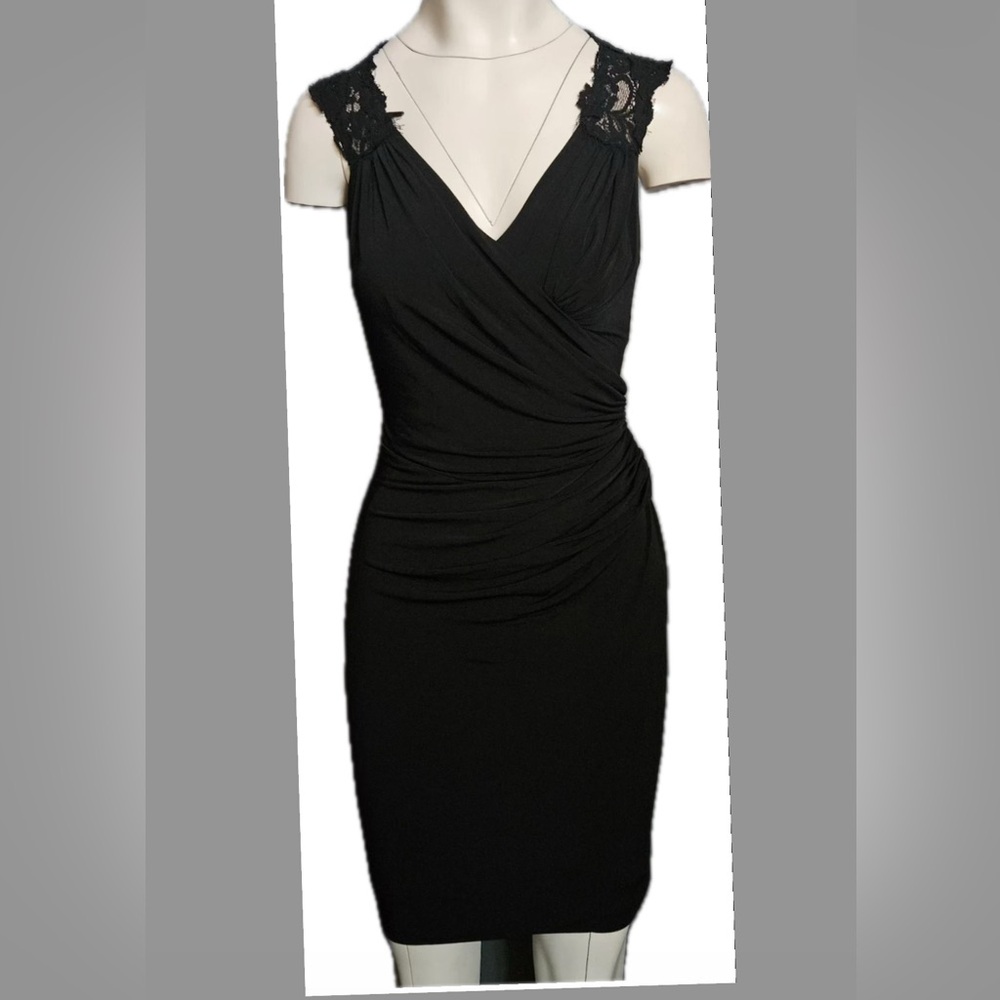 Julian Joyce Mandalay Elegant Black Draped Evening Dress - NWOT